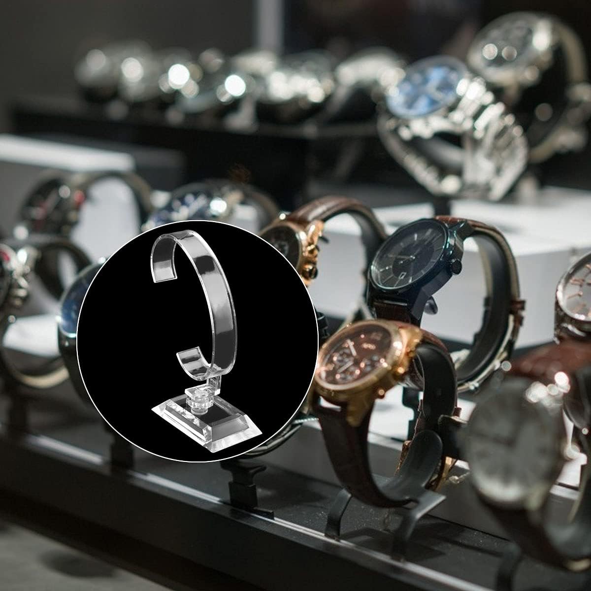 卸売 10 個透明アクリル時計ディスプレイホルダー、メンズ腕 - Jewelry And Watches Inc のレビューと価格