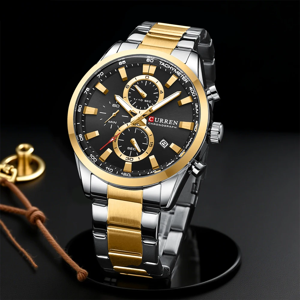 カレンカジュアルクォーツクロノスポーツ腕時計ブランド男性用ス - Jewelry For Watches のレビューと価格