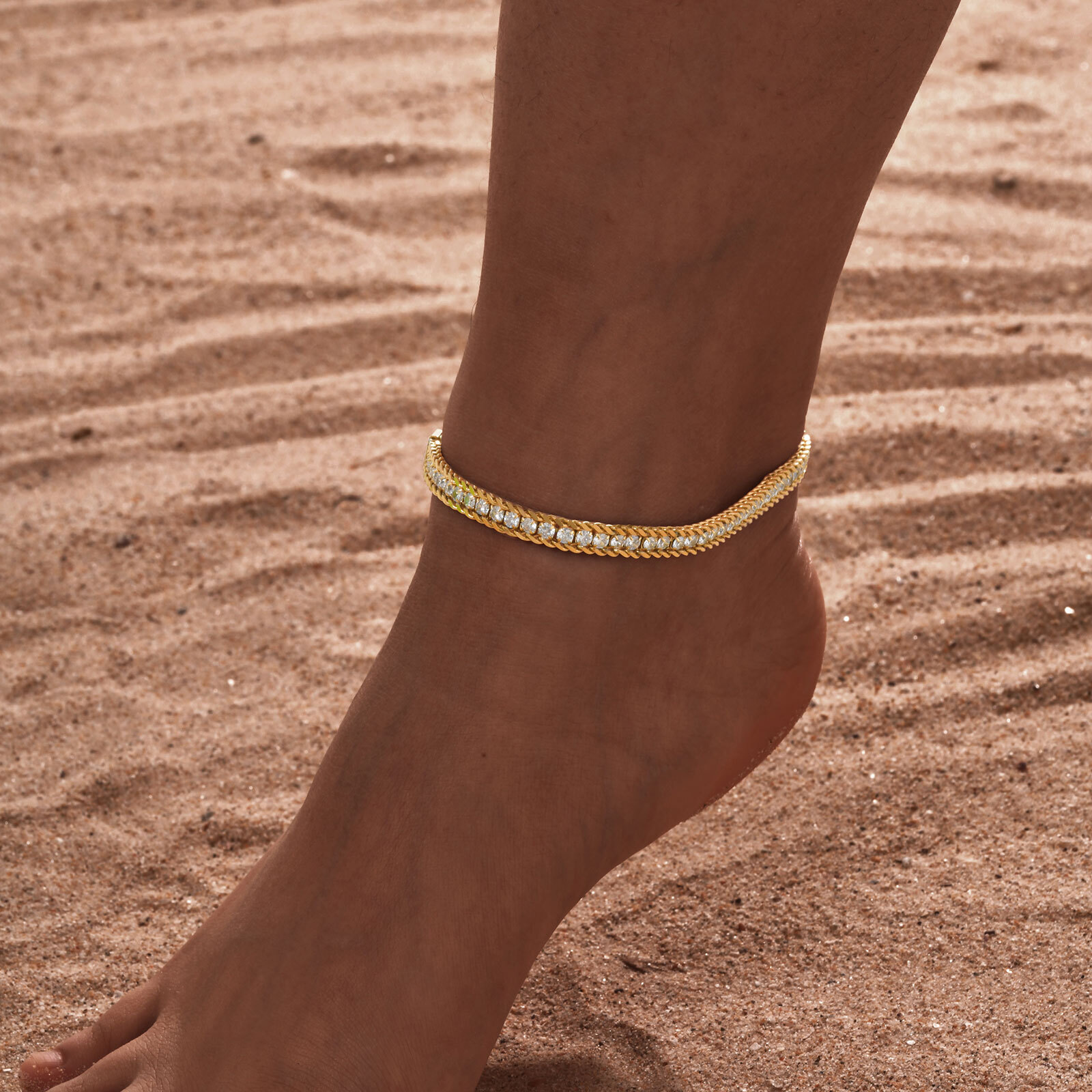 Vnox ステンレス鋼ホワイトジルコン女性のチェーンアンクレ - Jc Jewelry & Watches Photos のレビューと価格