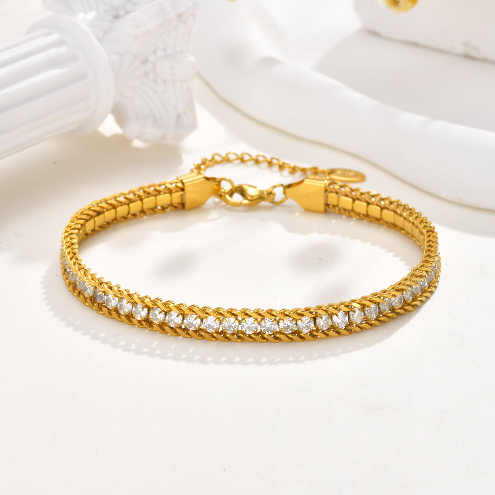Vnox ステンレス鋼ホワイトジルコン女性のチェーンアンクレ - Jc Jewelry & Watches Photos のレビューと価格